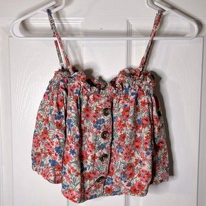 American Eagle Floral Cropped Tank-Top